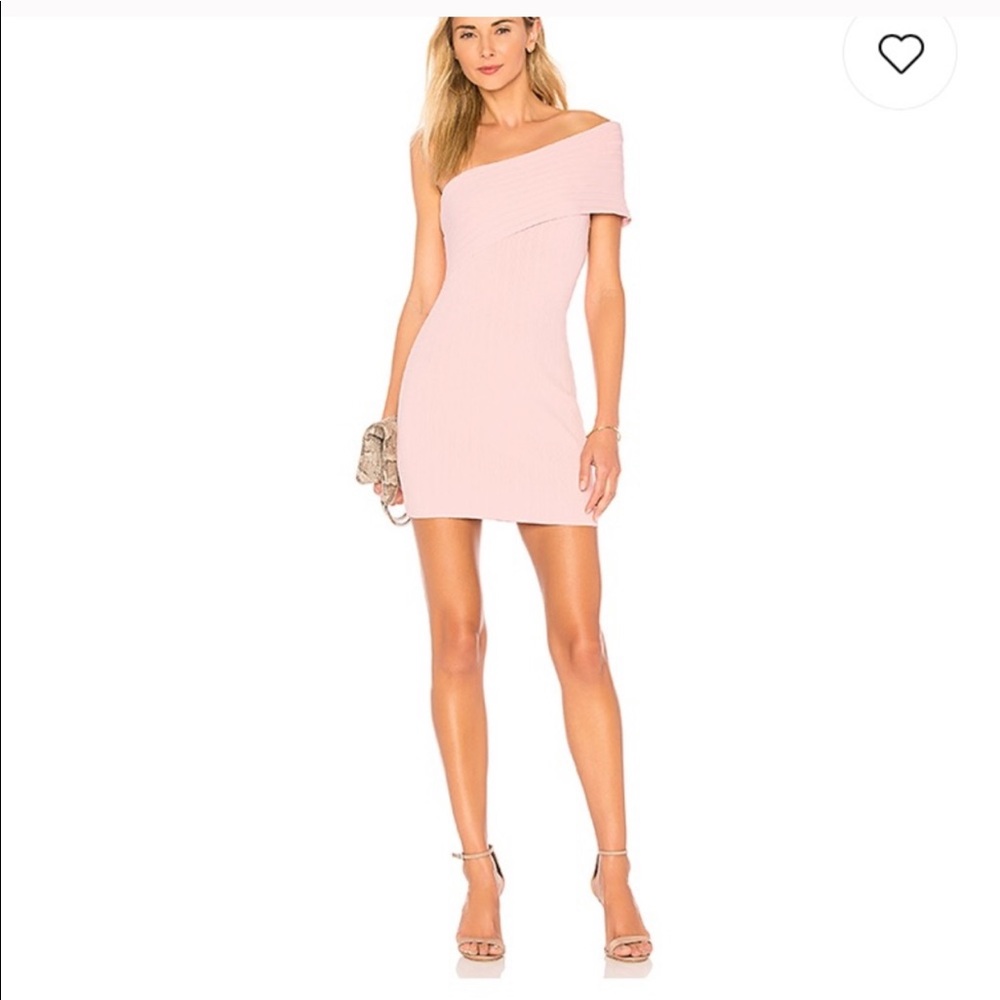 NWT “Diana” one shoulder bodycon blush dress